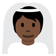 👰🏿 Emoji Person mit Schleier: dunkle Hautfarbe Twitter Twemoji 13.0.1.