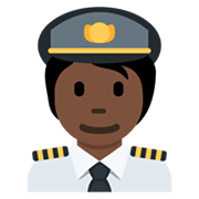 🧑🏿‍✈️ Emoji Piloto: Tono De Piel Oscuro en Twitter Twemoji 13.0.1.