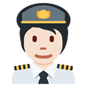 🧑🏻‍✈️ Emoji Piloto: Tono De Piel Claro en Twitter Twemoji 13.0.1.