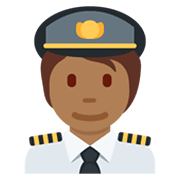 🧑🏾‍✈️ Emoji Piloto: Tono De Piel Oscuro Medio en Twitter Twemoji 13.0.1.