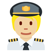 🧑🏼‍✈️ Emoji Pilot(in): mittelhelle Hautfarbe Twitter Twemoji 13.0.1.