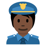 Emoji 👮🏿 Agente Di Polizia: Carnagione Scura su Twitter Twemoji 13.0.1.