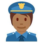 Émoji 👮🏾 Officier De Police : Peau Mate sur Twitter Twemoji 13.0.1.