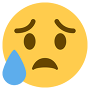 Emoji 😥 Faccina Delusa Ma Sollevata su Twitter Twemoji 13.0.1.