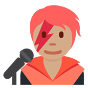 🧑🏽‍🎤 Emoji Cantante: Tono De Piel Medio en Twitter Twemoji 13.0.1.