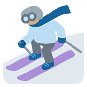 Emoji ⛷🏽 Sciatore, Carnagione Olivastra su Twitter Twemoji 13.0.1.