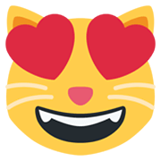 😻 Emoji lachende Katze mit Herzen als Augen Twitter Twemoji 13.0.1.