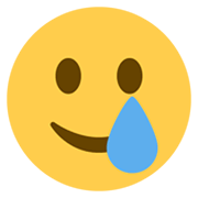 🥲 Emoji Cara sonriente con lágrima en Twitter Twemoji 13.0.1.