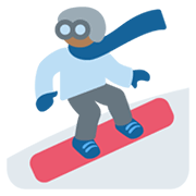 🏂🏾 Emoji Praticante De Snowboard: Pele Morena Escura na Twitter Twemoji 13.0.1.
