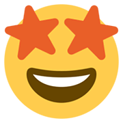 🤩 Emoji Cara Sonriendo Con Estrellas en Twitter Twemoji 13.0.1.