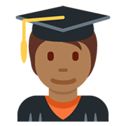 🧑🏾‍🎓 Emoji Student(in): mitteldunkle Hautfarbe Twitter Twemoji 13.0.1.