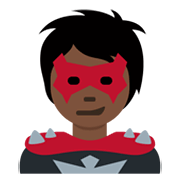 Emoji 🦹🏿 Supercattivo: Carnagione Scura su Twitter Twemoji 13.0.1.