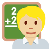 🧑🏼‍🏫 Emoji Profesor: Tono De Piel Claro Medio en Twitter Twemoji 13.0.1.