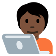 Emoji 🧑🏿‍💻 Persona Esperta Di Tecnologia: Carnagione Scura su Twitter Twemoji 13.0.1.