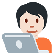 Emoji 🧑🏻‍💻 Persona Esperta Di Tecnologia: Carnagione Chiara su Twitter Twemoji 13.0.1.