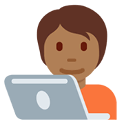 Emoji 🧑🏾‍💻 Persona Esperta Di Tecnologia: Carnagione Abbastanza Scura su Twitter Twemoji 13.0.1.