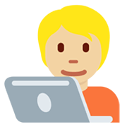 🧑🏼‍💻 Emoji IT-Experte/IT-Expertin: mittelhelle Hautfarbe Twitter Twemoji 13.0.1.