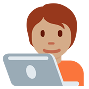 Emoji 🧑🏽‍💻 Persona Esperta Di Tecnologia: Carnagione Olivastra su Twitter Twemoji 13.0.1.