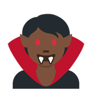 🧛🏿 Emoji Vampiro: Tono De Piel Oscuro en Twitter Twemoji 13.0.1.