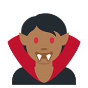 Emoji 🧛🏾 Vampiro: Carnagione Abbastanza Scura su Twitter Twemoji 13.0.1.