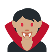 🧛🏽 Emoji Vampiro: Tono De Piel Medio en Twitter Twemoji 13.0.1.