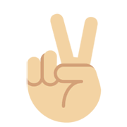 ✌🏼 Emoji Victory-Geste: mittelhelle Hautfarbe Twitter Twemoji 13.0.1.