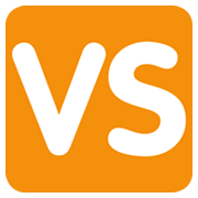 🆚 Emoji Großbuchstaben VS in orangefarbenem Quadrat Twitter Twemoji 13.0.1.