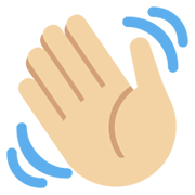 👋🏼 Emoji winkende Hand: mittelhelle Hautfarbe Twitter Twemoji 13.0.1.
