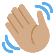 👋🏽 Emoji Mano Saludando: Tono De Piel Medio en Twitter Twemoji 13.0.1.