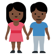 👫🏿 Emoji Mann und Frau halten Hände: dunkle Hautfarbe Twitter Twemoji 13.0.1.