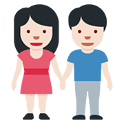 👫🏻 Emoji Mann und Frau halten Hände: helle Hautfarbe Twitter Twemoji 13.0.1.