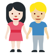 Emoji 👩🏻‍🤝‍👨🏼 Uomo E Donna Che Si Tengono Per Mano: Carnagione Chiara E Carnagione Abbastanza Chiara su Twitter Twemoji 13.0.1.