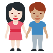 Emoji 👩🏻‍🤝‍👨🏽 Uomo E Donna Che Si Tengono Per Mano: Carnagione Chiara E Carnagione Olivastra su Twitter Twemoji 13.0.1.