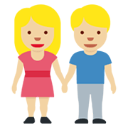 👫🏼 Emoji Mujer Y Hombre De La Mano: Tono De Piel Claro Medio en Twitter Twemoji 13.0.1.