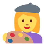 Emoji 👩‍🎨 Artista Donna su Twitter Twemoji 13.0.1.