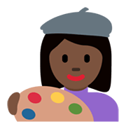 👩🏿‍🎨 Emoji Artista Plástica: Pele Escura na Twitter Twemoji 13.0.1.