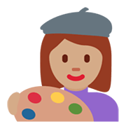 👩🏽‍🎨 Emoji Artista Plástica: Pele Morena na Twitter Twemoji 13.0.1.
