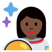 👩🏿‍🚀 Emoji Astronauta Mulher: Pele Escura na Twitter Twemoji 13.0.1.