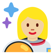 Émoji 👩🏼‍🚀 Astronaute Femme : Peau Moyennement Claire sur Twitter Twemoji 13.0.1.