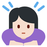 🙇🏻‍♀️ Emoji Mujer Haciendo Una Reverencia: Tono De Piel Claro en Twitter Twemoji 13.0.1.