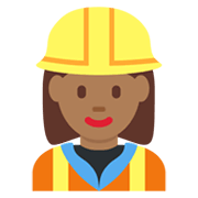 👷🏾‍♀️ Emoji Bauarbeiterin: mitteldunkle Hautfarbe Twitter Twemoji 13.0.1.