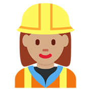 👷🏽‍♀️ Emoji Bauarbeiterin: mittlere Hautfarbe Twitter Twemoji 13.0.1.
