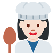 👩🏻‍🍳 Emoji Cocinera: Tono De Piel Claro en Twitter Twemoji 13.0.1.
