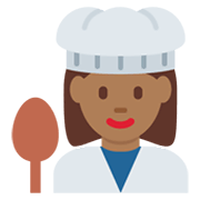 👩🏾‍🍳 Emoji Cocinera: Tono De Piel Oscuro Medio en Twitter Twemoji 13.0.1.