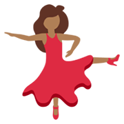 💃🏾 Emoji Mujer Bailando: Tono De Piel Oscuro Medio en Twitter Twemoji 13.0.1.
