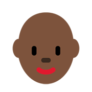 👩🏿‍🦲 Emoji Frau: dunkle Hautfarbe, Glatze Twitter Twemoji 13.0.1.