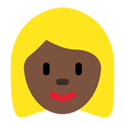 👱🏿‍♀️ Emoji Mulher: Pele Escura E Cabelo Loiro na Twitter Twemoji 13.0.1.