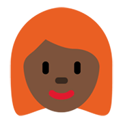 👩🏿‍🦰 Emoji Mulher: Pele Escura E Cabelo Vermelho na Twitter Twemoji 13.0.1.