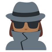 🕵🏾‍♀️ Emoji Detective Mujer: Tono De Piel Oscuro Medio en Twitter Twemoji 13.0.1.