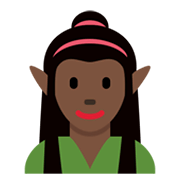 🧝🏿‍♀️ Emoji Elfa: Tono De Piel Oscuro en Twitter Twemoji 13.0.1.